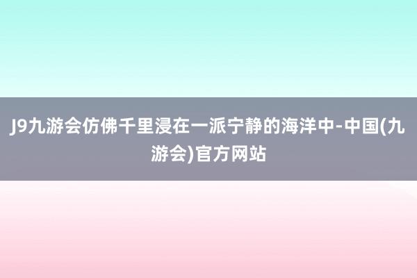 J9九游会仿佛千里浸在一派宁静的海洋中-中国(九游会)官方网站