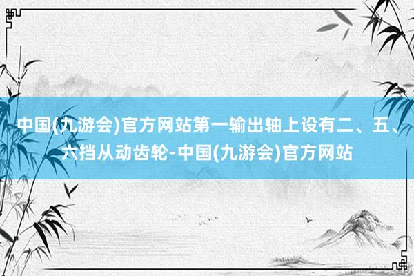 中国(九游会)官方网站第一输出轴上设有二、五、六挡从动齿轮-中国(九游会)官方网站