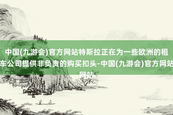 中国(九游会)官方网站特斯拉正在为一些欧洲的租车公司提供非负责的购买扣头-中国(九游会)官方网站